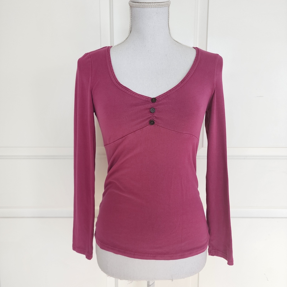 Elegant Magenta Long Sleeve Top